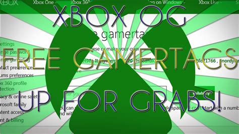 Free Xbox Og Gamertags Available Youtube