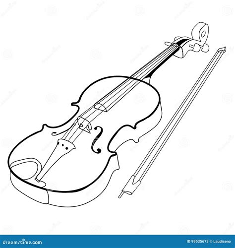 Isolated Violin Outline Stock Vector Illustration Of Sound 99535673