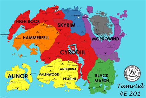 Political Map Of Tamriel 4E 201 R ElderScrolls