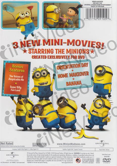 Despicable Me Presents Minion Madness 3 New Mini Movies On Dvd Movie