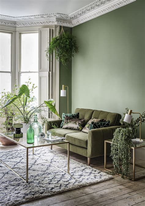 Olive Green Wall Living Room Ideas