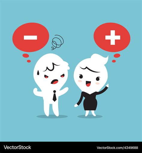 Positive And Negative Thinking Cartoon Royalty Free Vector
