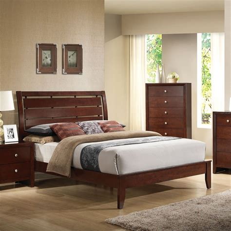 Queen Cherry Wood Sleigh Bed Hanaposy