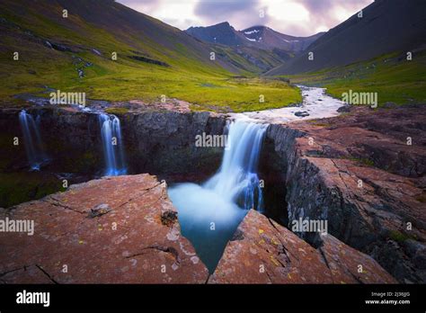Skutafoss Waterfalls Near Hofn In Iceland Stock Photo Alamy