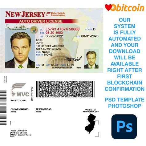 New Jersey Driver License Template Usa Templates