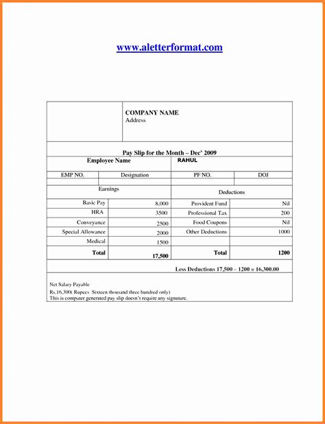 10 Payslip Excel Template Excel Templates