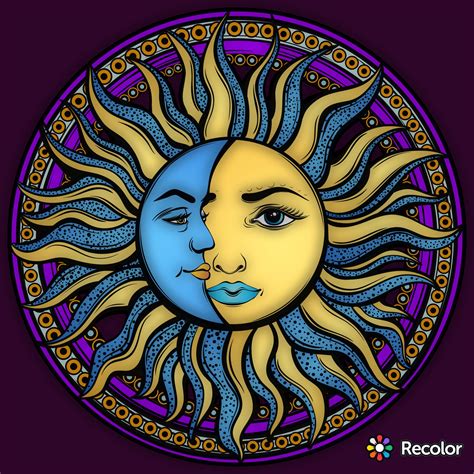 Pin By Cathy Garcia On Addicted To Coloring Sun Art Sun And Moon