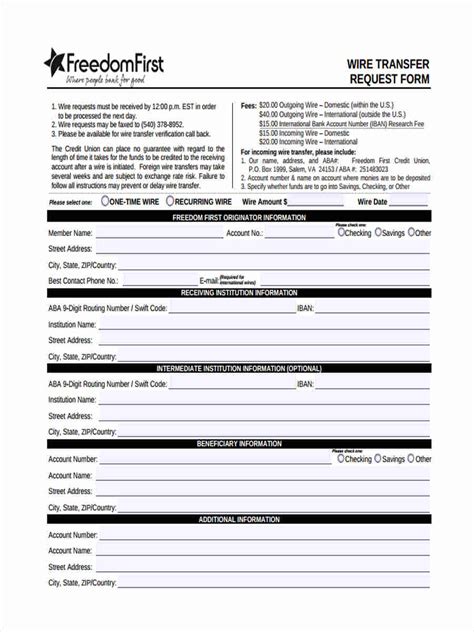 4) what are the maximum amounts that can be transferred via interbank giro (ibg)? 7+ Wire Transfer Forms - Free Sample, Example Format Download