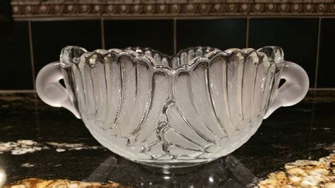 Gorgeous Mikasa European Heavy Glass Swan Bowl Etched Frosted Etsy