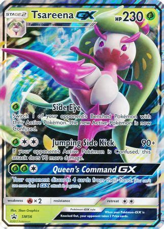 It even turns its fearsome glare upon its own trainer if the two of them. Tsareena GX - SM56 - Oversized Promo - Pokemon Oversized Cards - Pokemon