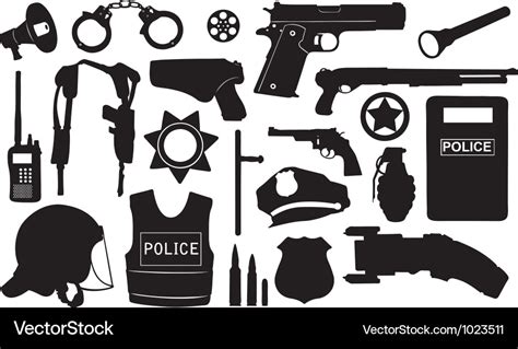 Police Equipment Set Royalty Free Vector Image