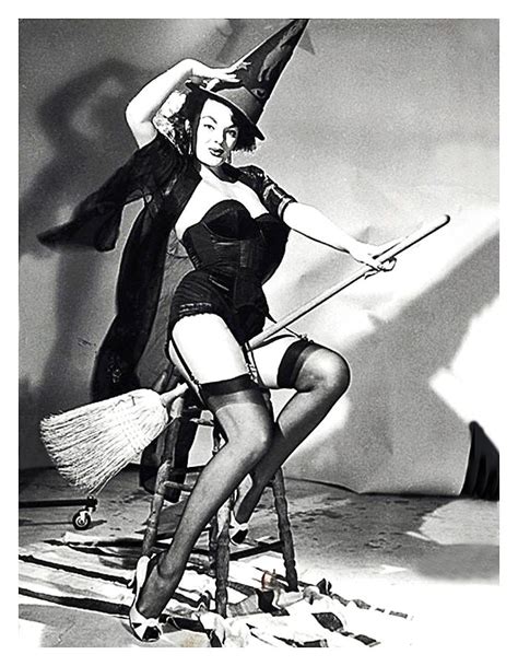 Young Pin Up Witch Posing With Broom Photograph By Long Shot
