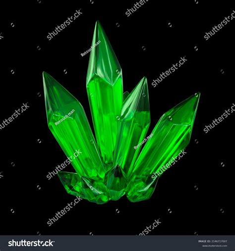 3d Render Emerald Green Crystal On Stock Illustration 2146717007