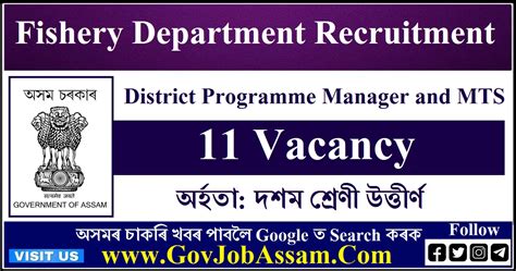 Fishery Department Recruitment 2023 11 DPM MTS Vacancy Apply Now