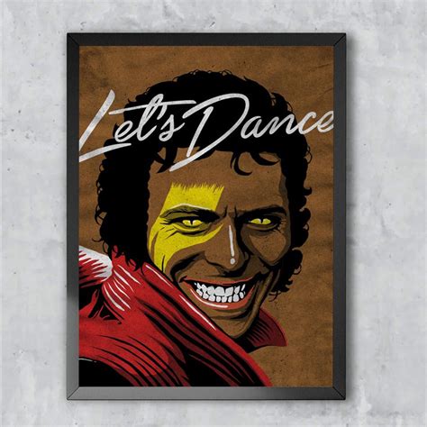 Quadro Decorativo Poster Michael Jackson Sorrindo Thriller Emoldurado