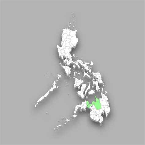 Northern Mindanao Region Location Within Philippines Map Stock Vector