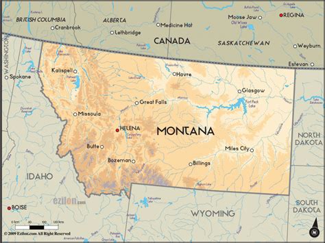 Montana Map Travel Map Vacations Travelsfinderscom