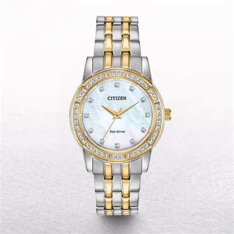 Ladies Citizen Silhouette Crystal Watch In Two Tone Steel