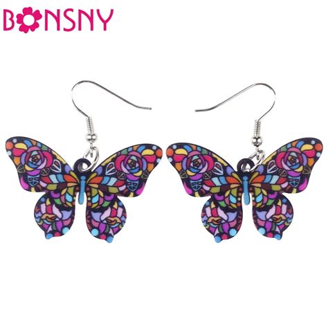 Acrylic Jewelry Accessories Butterfly Earrings Dangle Acrylic