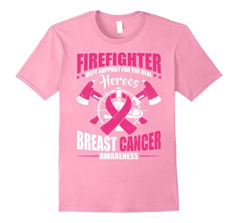 Firefighter Dept Support Breast Cancer Awareness T Shirt Fl Sunflowershirt