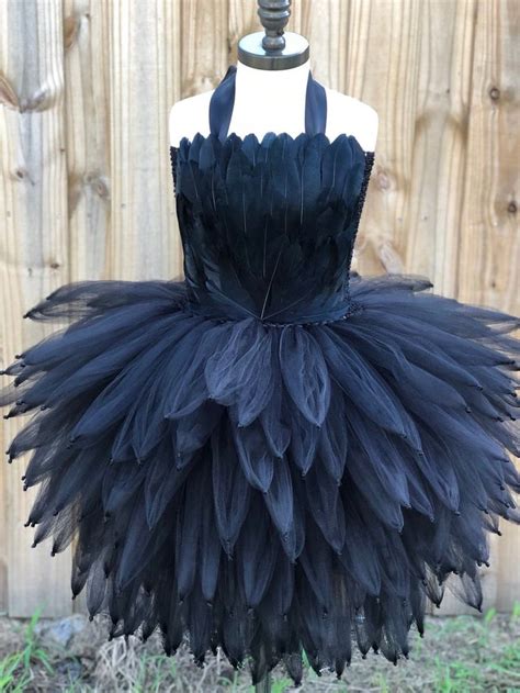 Black Swan Costume Black Bird Costume Black Crow Costume Etsy Black