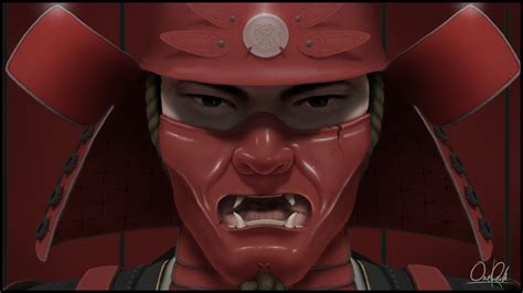 Red Samurai Samurai Bushido Carnival Face Paint
