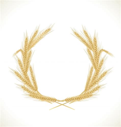 Wreath Of Wheat Premium Vector