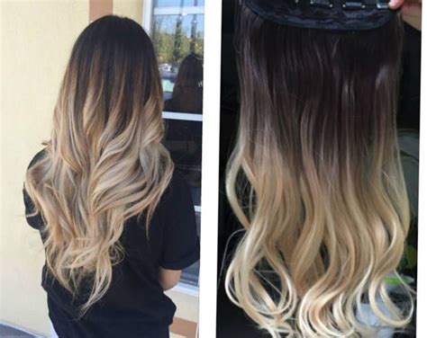 Luxy hair extensions are made of 100% remy human hair and can, therefore, be dyed a darker color or toned by a professional hair colorist. One Piece Dip dye Clip in Hair extensions Ombre Dark brown ...
