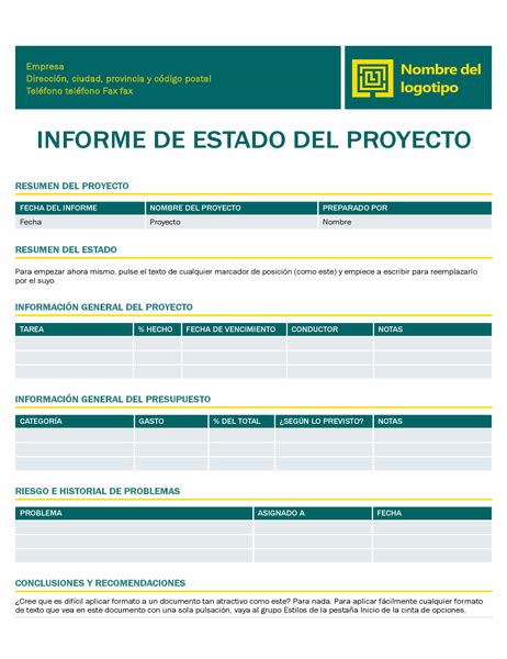 Informe De Estado Del Proyecto Diseño Atemporal