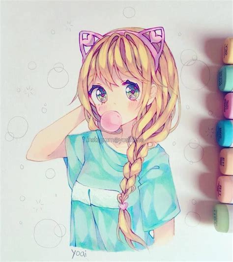 Artist Instagramyoaihime Copic Drawings Chibi Drawings Anime