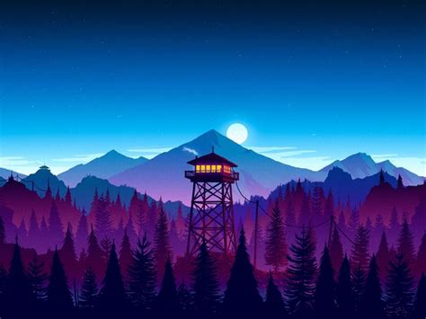 A nice clean wallpaper in 4k resolution based on the game firewatch. Firewatch Night Mod | Seni