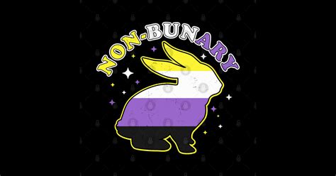 non bunary lgbtq non binary bunny genderqueer cute pride non binary bunny sticker teepublic