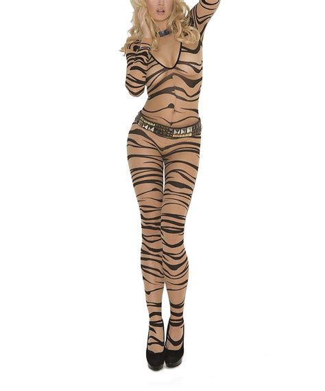 Take A Look At This Elegant Moments Nude And Black Sheer Zebra Body