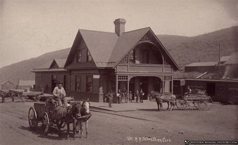 Union Pacific Railroad Depot Park City Utah Ca 1890 Western