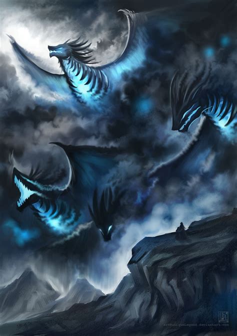 Storm Dragons By Eternalegend On Deviantart Dragon Artwork Mythical