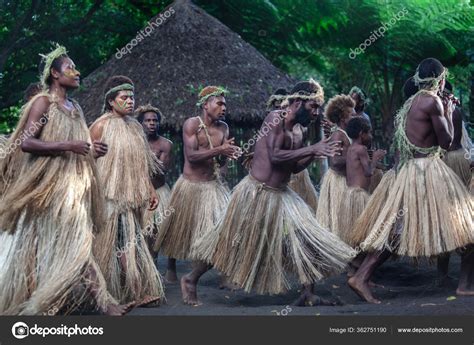 Melanesian Indigenous Yakel Tribe Tanna Island Dancing Traditional