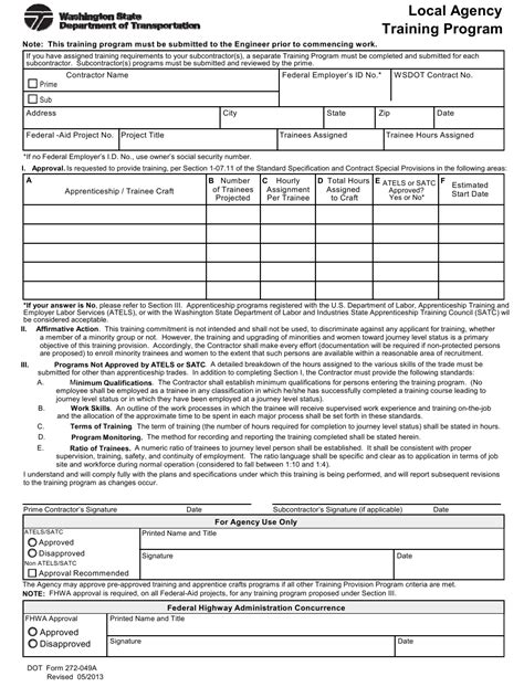 Dot Form 272 049a Fill Out Sign Online And Download Fillable Pdf
