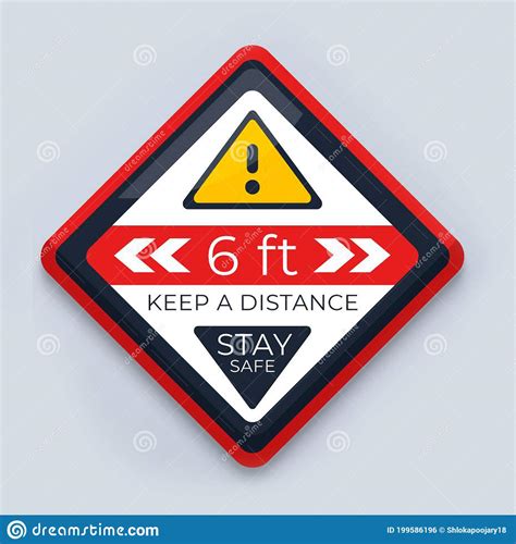 Keep Your Distancemaintain 6 Feet Distancestay Safeglossy Sign Board