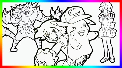 Pokemon Coloring page book for kids Pikachu speed coloring Pokémon,Incineroar,Ash Ketchum,Nurse