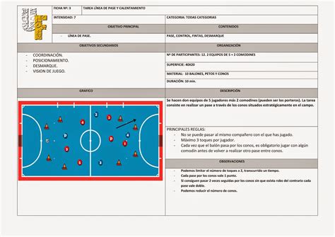 Nueva Ficha De Entrenamiento LÍnea De Pase