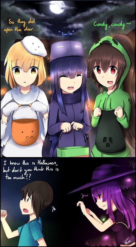 Mobgirls Halloween 2012 By Vikko2 On Deviantart Minecraft Anime