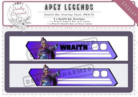 Wraith Apex Legends Health Bar Overlay Pack Etsy Uk