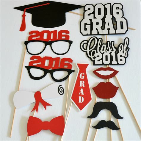 Graduation Photo Booth Props Set Of 12 By Decorateyourbigday