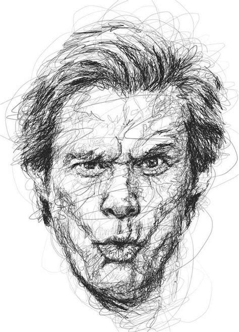 Scribble Style Portraits Of Jim Carrey Capture His Famously Funny Faces
