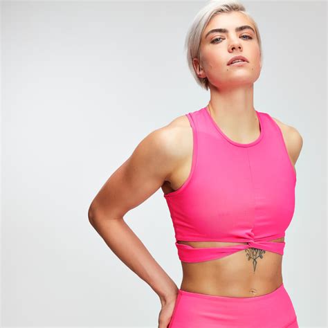 Womens Power Cut Out Crop Top Pink Myprotein