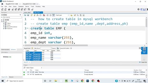 How To Create Table In Mysql Workbench 8030 Youtube