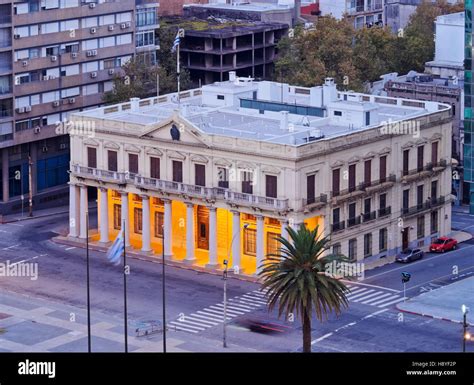 Uruguay Montevideo Twilight View Of The Estevez Palace On The