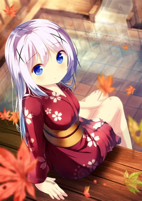 Chinomaron Kafuu Chino Gochuumon Wa Usagi Desu Ka Silver Hair Bad Id Bad Pixiv Id