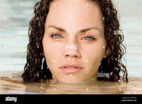 Portrait Of A Young Woman In A Swimming Pool Stock Photo Alamy