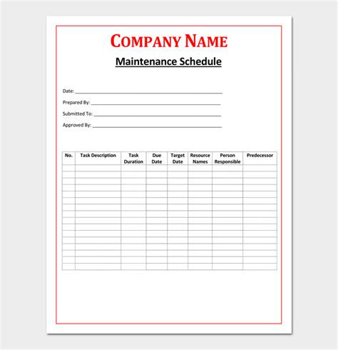 All cell content uses the same formatting by default, which can make it difficult to read a workbook with a lot of information. Vehicle Maintenance Schedule Template - 10+ (For Word ...